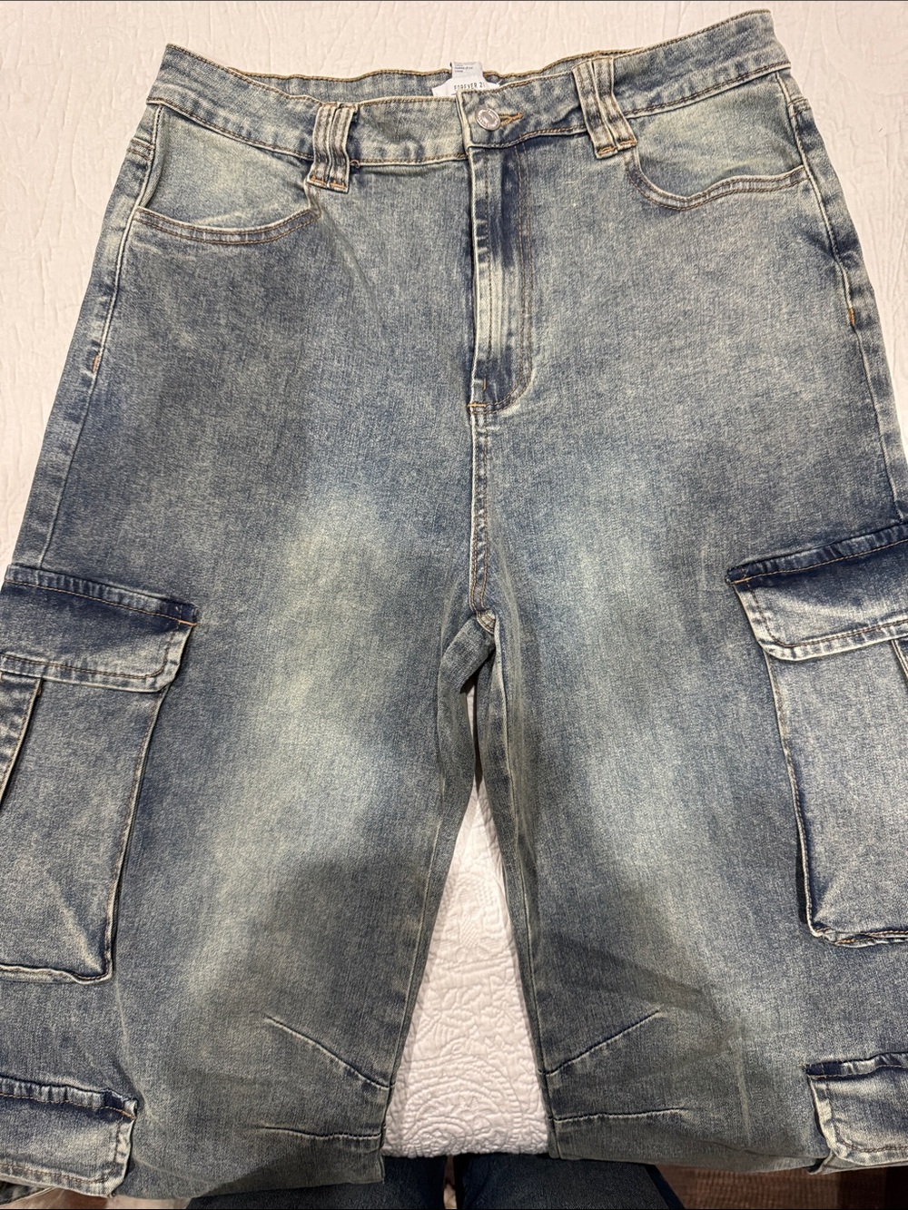 Forever 21 Light Blue Women's Boot Cut Cargo Jeans
